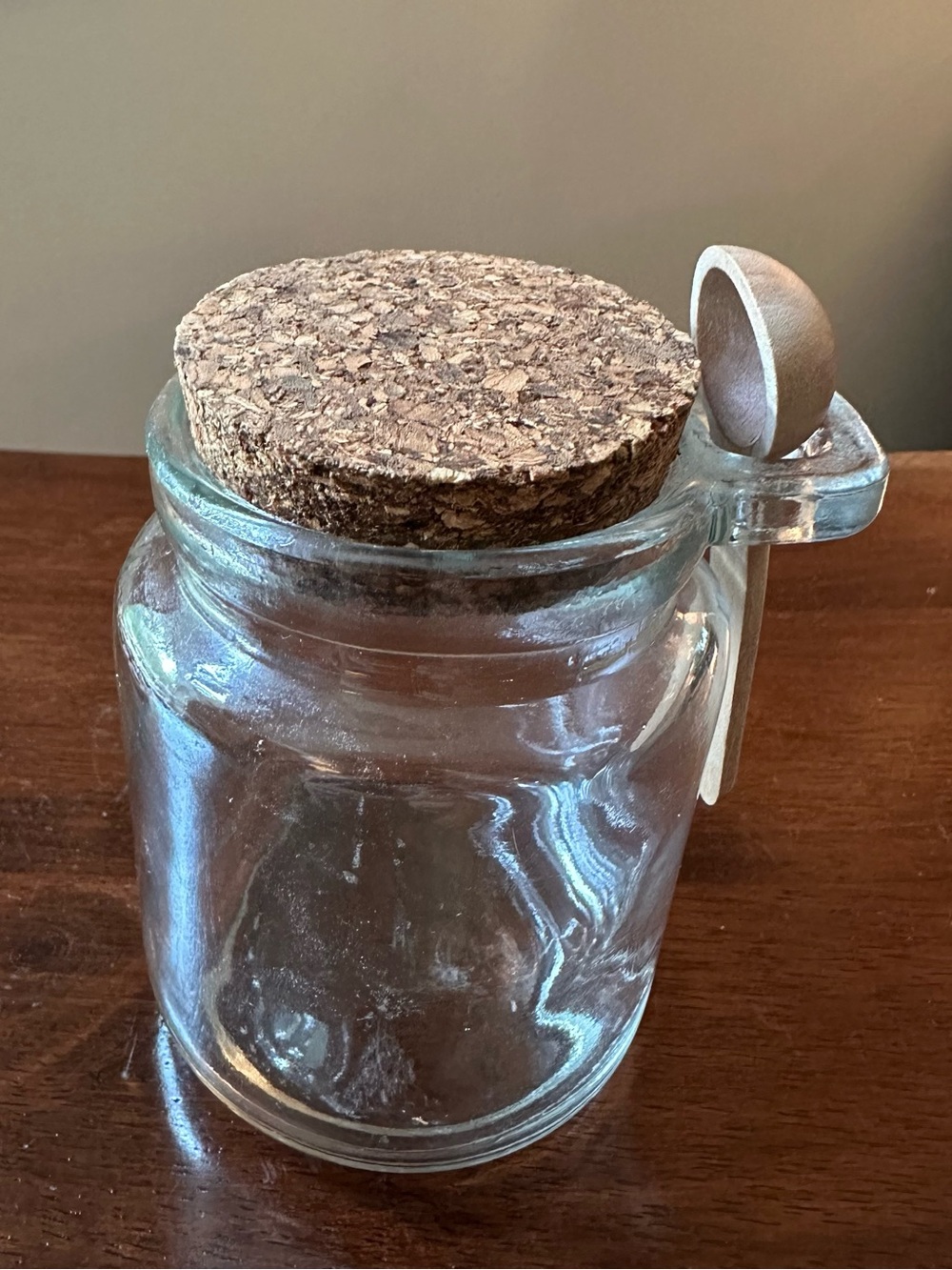 Small glass jar with a cork stopper • wooden spoon holder - Picture 5 of 5